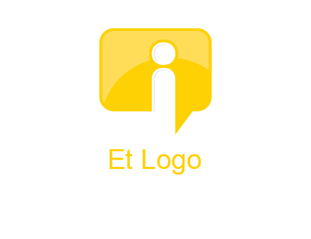 letter i inside the speech bubble logo