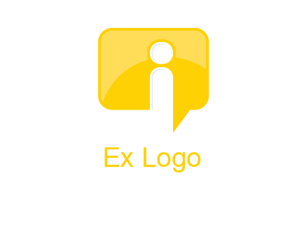 letter i inside the speech bubble logo