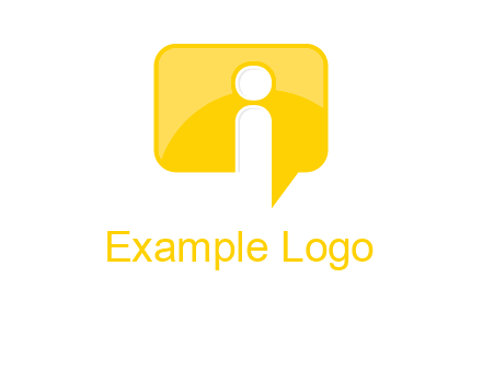 letter i inside the speech bubble logo