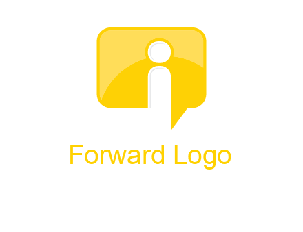 letter i inside the speech bubble logo