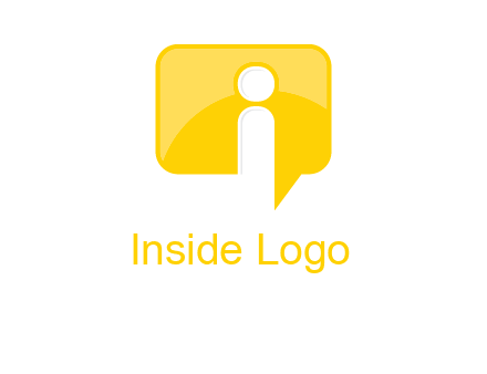 letter i inside the speech bubble logo