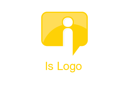 letter i inside the speech bubble logo