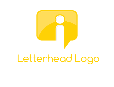 letter i inside the speech bubble logo