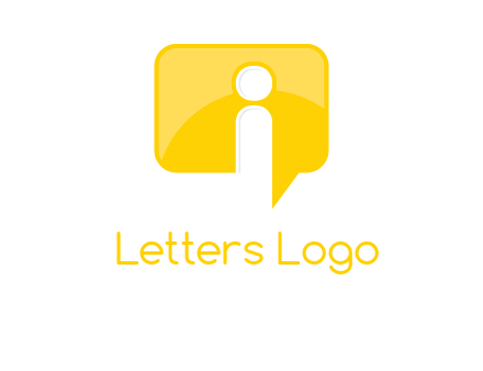 letter i inside the speech bubble logo
