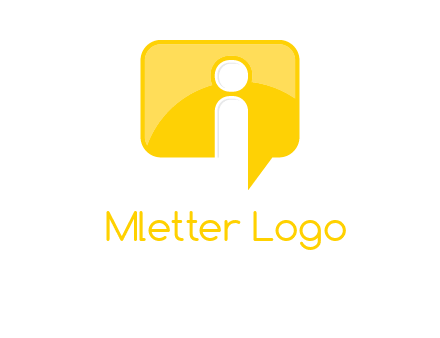 letter i inside the speech bubble logo