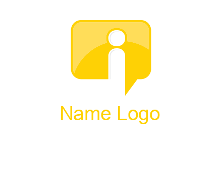 letter i inside the speech bubble logo
