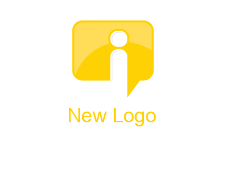 letter i inside the speech bubble logo