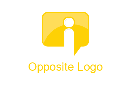 letter i inside the speech bubble logo