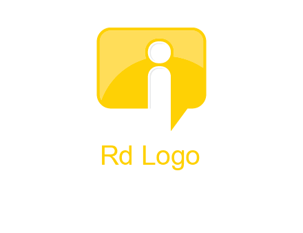 letter i inside the speech bubble logo