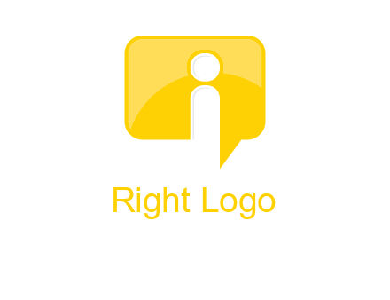 letter i inside the speech bubble logo