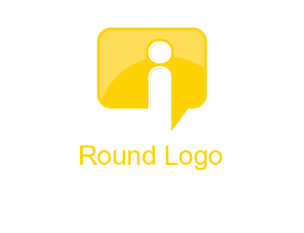 letter i inside the speech bubble logo