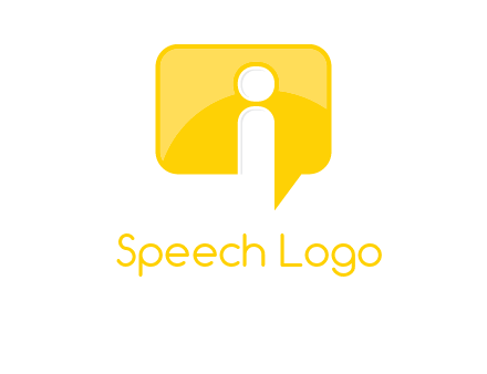 letter i inside the speech bubble logo