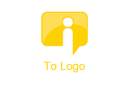 letter i inside the speech bubble logo