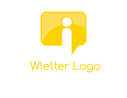 letter i inside the speech bubble logo