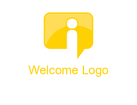 letter i inside the speech bubble logo