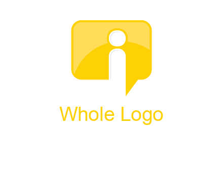 letter i inside the speech bubble logo