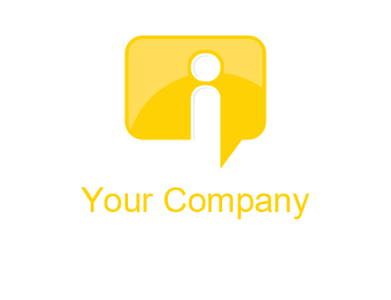 letter i inside the speech bubble logo