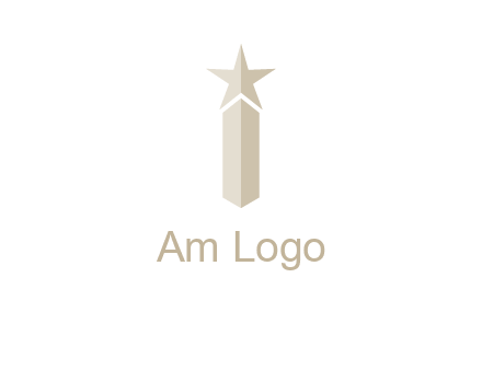 Magic stick forming letter i logo