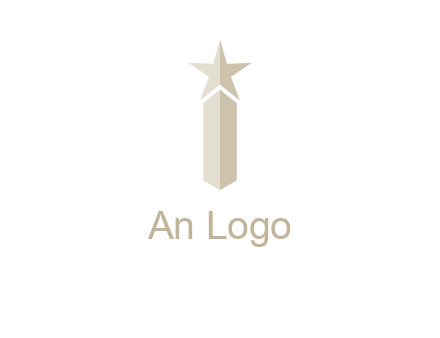 Magic stick forming letter i logo