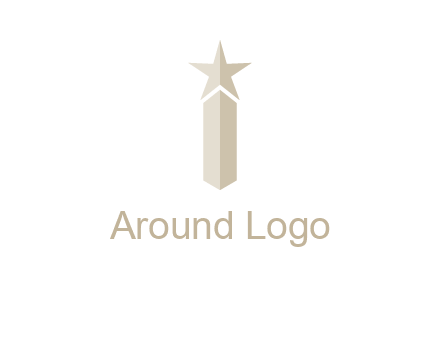 Magic stick forming letter i logo