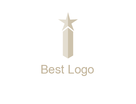 Magic stick forming letter i logo