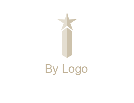 Magic stick forming letter i logo
