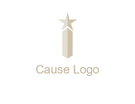 Magic stick forming letter i logo