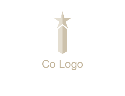 Magic stick forming letter i logo