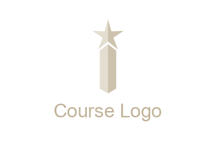 Magic stick forming letter i logo