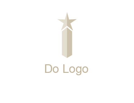 Magic stick forming letter i logo