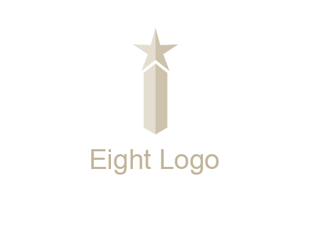 Magic stick forming letter i logo