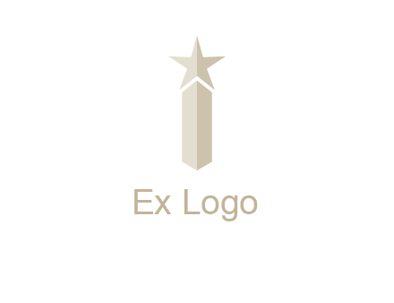 Magic stick forming letter i logo