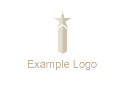 Magic stick forming letter i logo