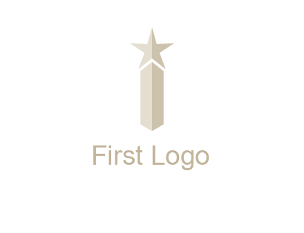 Magic stick forming letter i logo