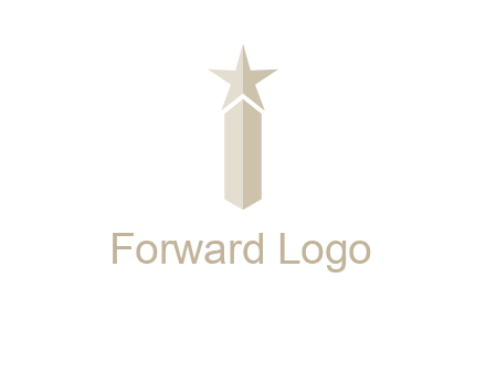 Magic stick forming letter i logo