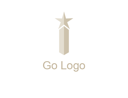 Magic stick forming letter i logo