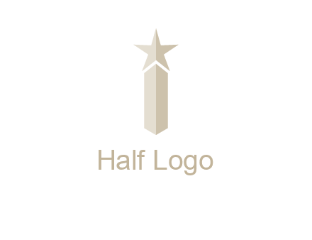 Magic stick forming letter i logo