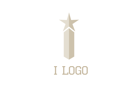 Magic stick forming letter i logo