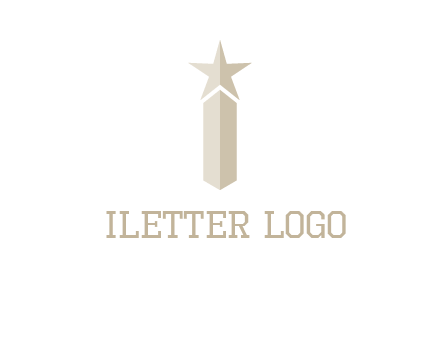Magic stick forming letter i logo