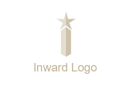 Magic stick forming letter i logo