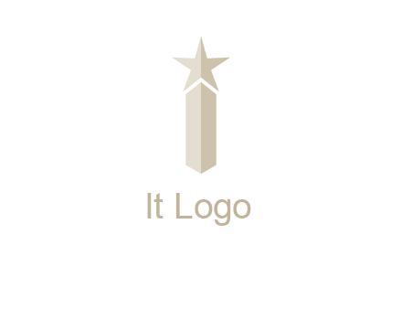 Magic stick forming letter i logo