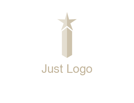 Magic stick forming letter i logo