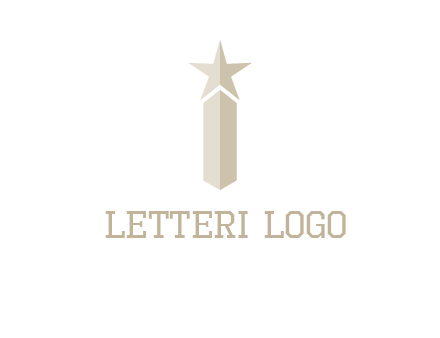 Magic stick forming letter i logo