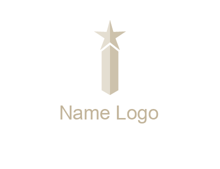 Magic stick forming letter i logo
