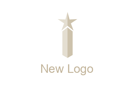 Magic stick forming letter i logo