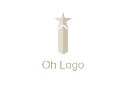 Magic stick forming letter i logo
