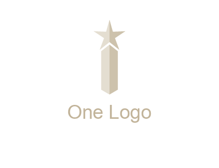 Magic stick forming letter i logo