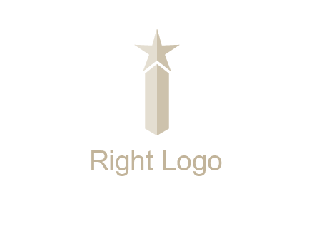 Magic stick forming letter i logo