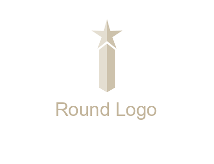Magic stick forming letter i logo