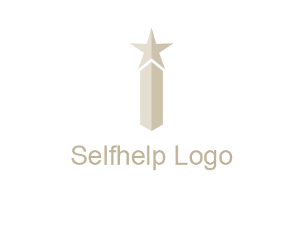 Magic stick forming letter i logo